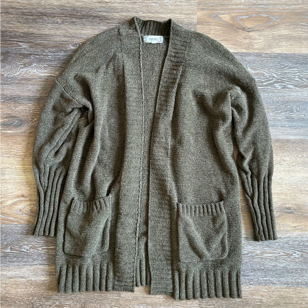 Pink Rose Cardigan with Pockets
